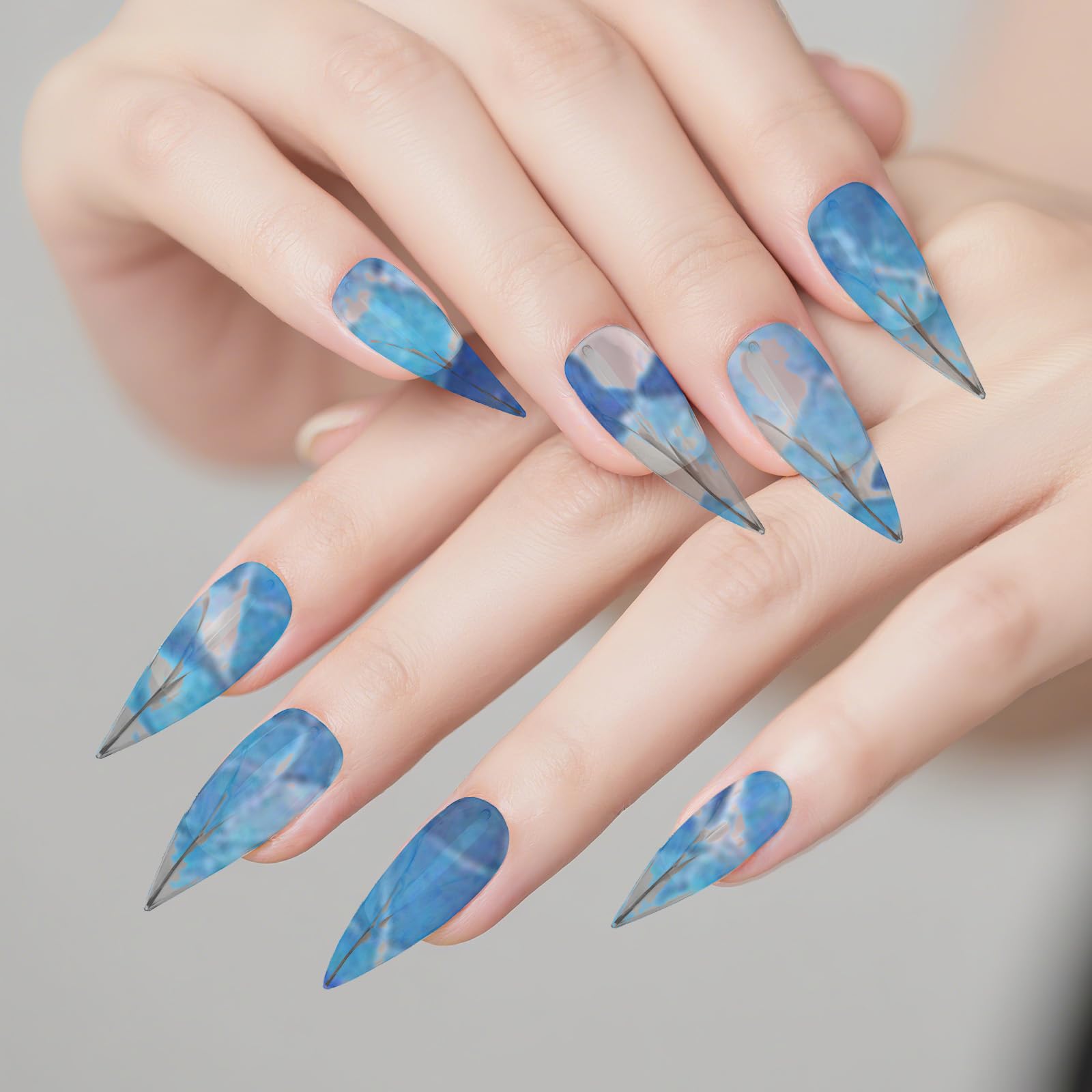 lasuroa 140szt Żelowych Form do Przedłużania Paznokci, Rozmiar 14 Przezroczyste Formy Paznokci Eagle Claw Wielokrotnego Użytku Zakrzywione Formy do Salonu Manicure Sztuki DIY Halloween