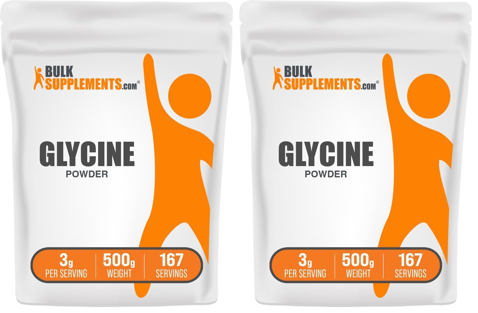 BulkSupplements.com Glycine Powder - Glycine Supplements, Amino Acid Supplement - Unflavored & Gluten Free, 3g per Serving, 500g (1.1 lbs) (Pack of 2) 1.1 Pound (Pack of 2)