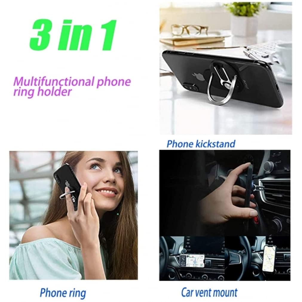 Stand Finger Ring Holder Compatible with Samsung Galaxy A73,A54,A53,A33,A23,A14,A13,A03s - Car Air Vent Mount 3-in-1 Kickstand Swivel