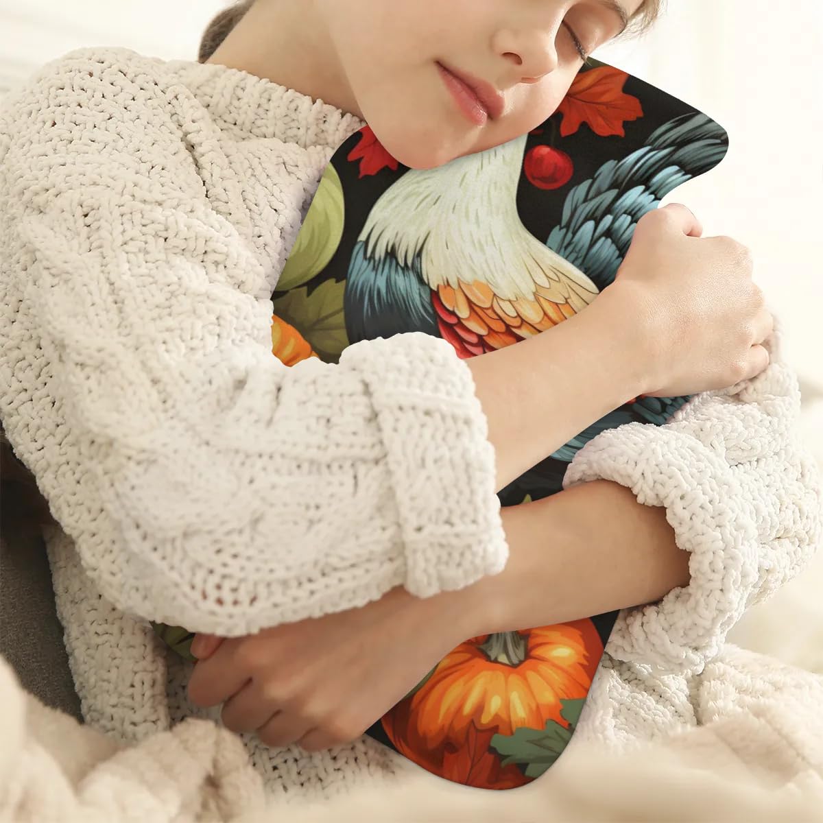 Hot Water Bottle with Soft Cover,2L Fantastic Pumpkin Hot Water Bag for Hot and Cold Compress, Hand Feet Warmer, Magical Pumpkin Rubber Hot or Cold Water Bottle Halloween Christmas Decorations