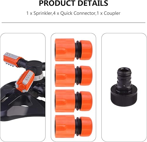 Miniatura 5 de Aspersor de césped para patio, rociadores de jardín, rociadores giratorios de 360 grados, sistema de riego de césped, rociadores automáticos de agua