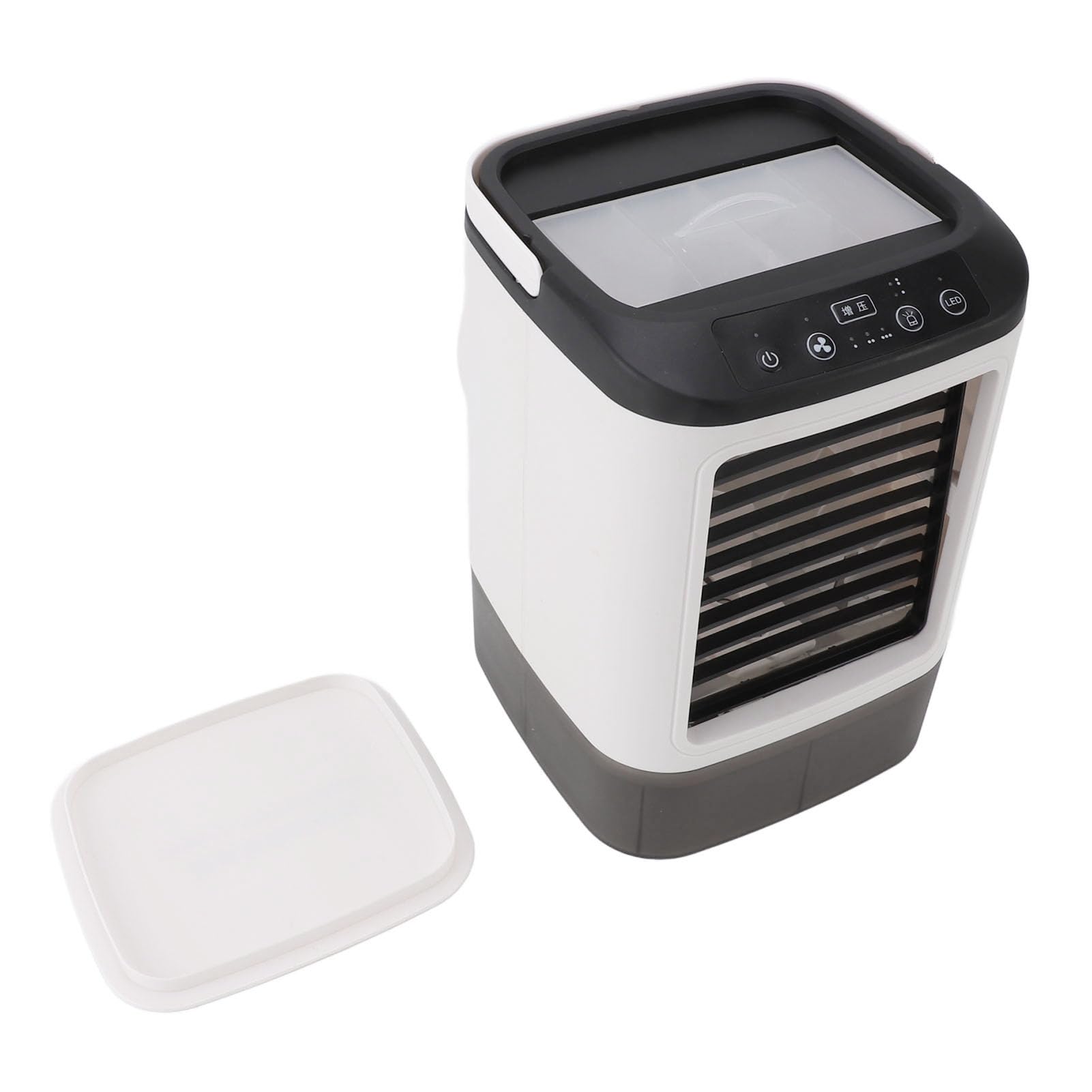 Ventola di Raffreddamento per Condizionatore Portatile, Raffreddatore D'Aria Evaporativo con 3 velocità e Luce, Mini Ventola Nebulizzante Umidificante, Serbatoio Acqua da 900 Ml