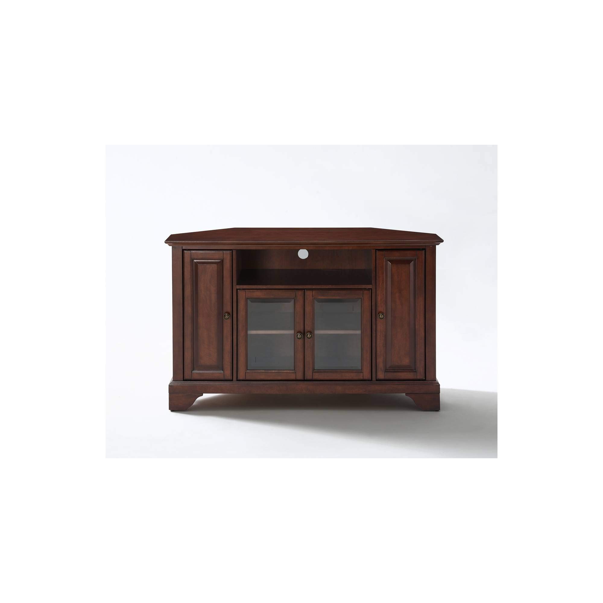 Crosley Furniture Lafayette TV Stand for 50+ inch TVs, Entertainment Center with Adjustable Storage Shelves, Vintage Mahogany