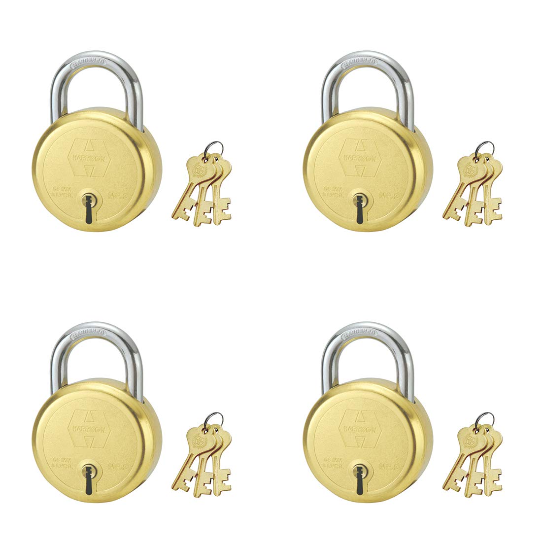 Harrison M.P.3 BRASS-0054_PK 4 Brass 6 Levers Padlock with 3 Keys (Pack of 4) (B07HKHKQD9) Amazon Price History, Amazon Price Tracker