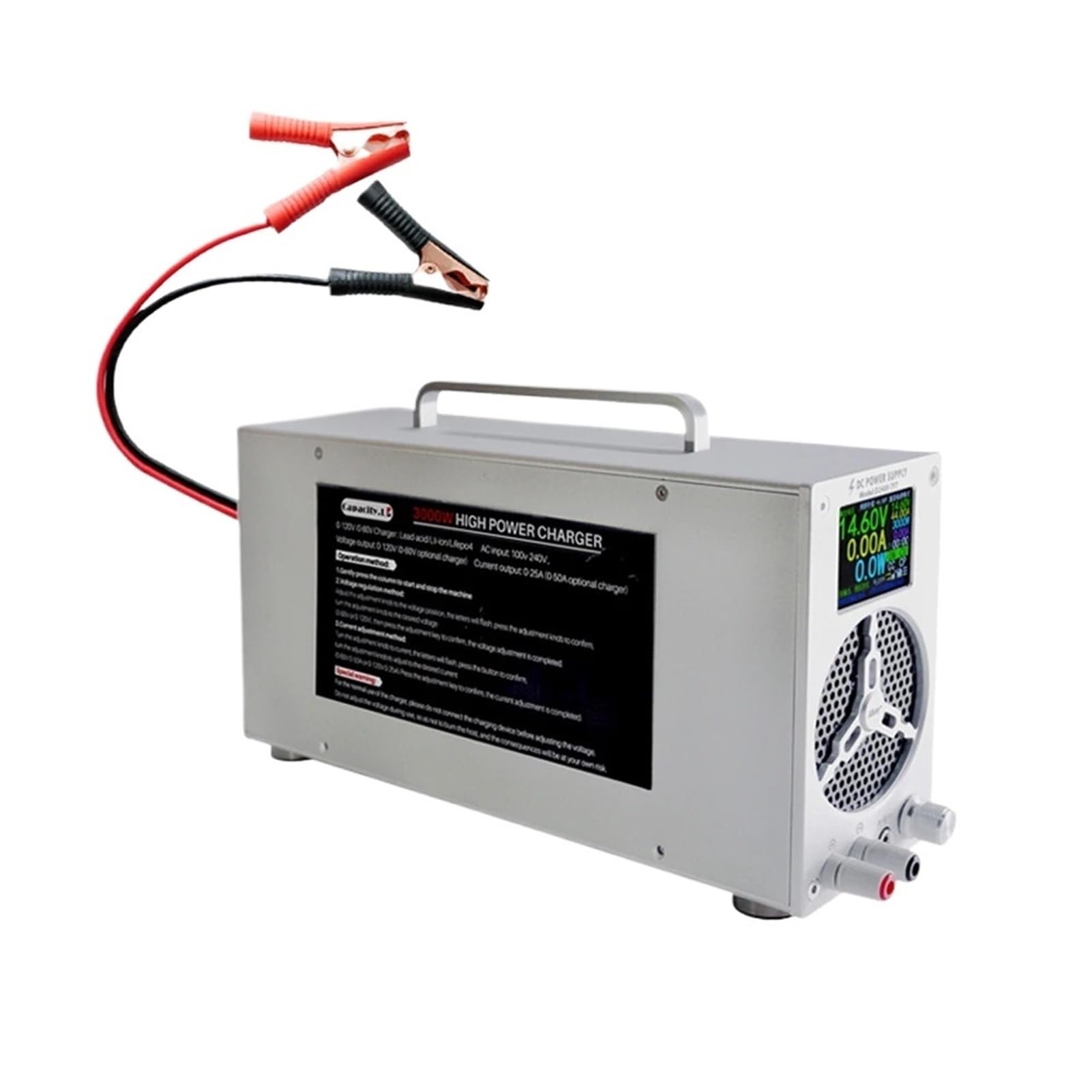 Uniwersalna ładowarka do akumulatora litowego/Lifepo4, regulowane napięcie 60 V, 50 A/120 V, 25 A, może ładować dowolny sprzęt na łodziach samochodowych (120 V 25 A Anderson)