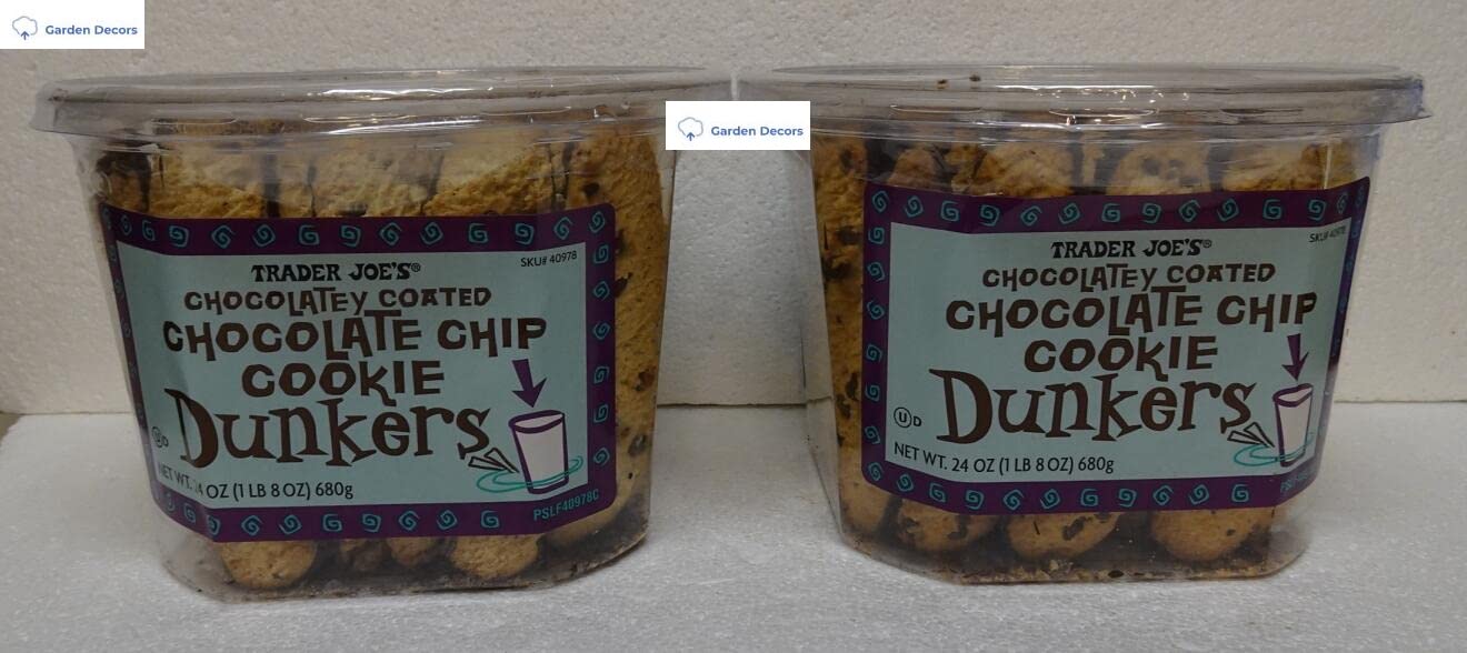 TJ's Chocolatey Coated Chocolate Chip Dunkers - 2 Pack (24oz) 1 LB 8 oz