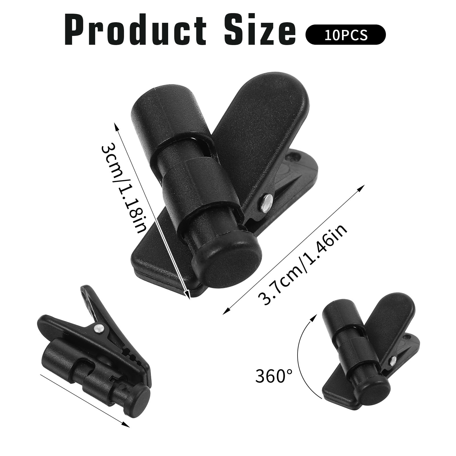 10PCS Cable Cord Clamp, Earpiece Headphone Clip, Headphone Wire Clip Cord Collar Hook Earphone Earbud Cable Clip for Broadcast Microphone Cell Phone Earphone