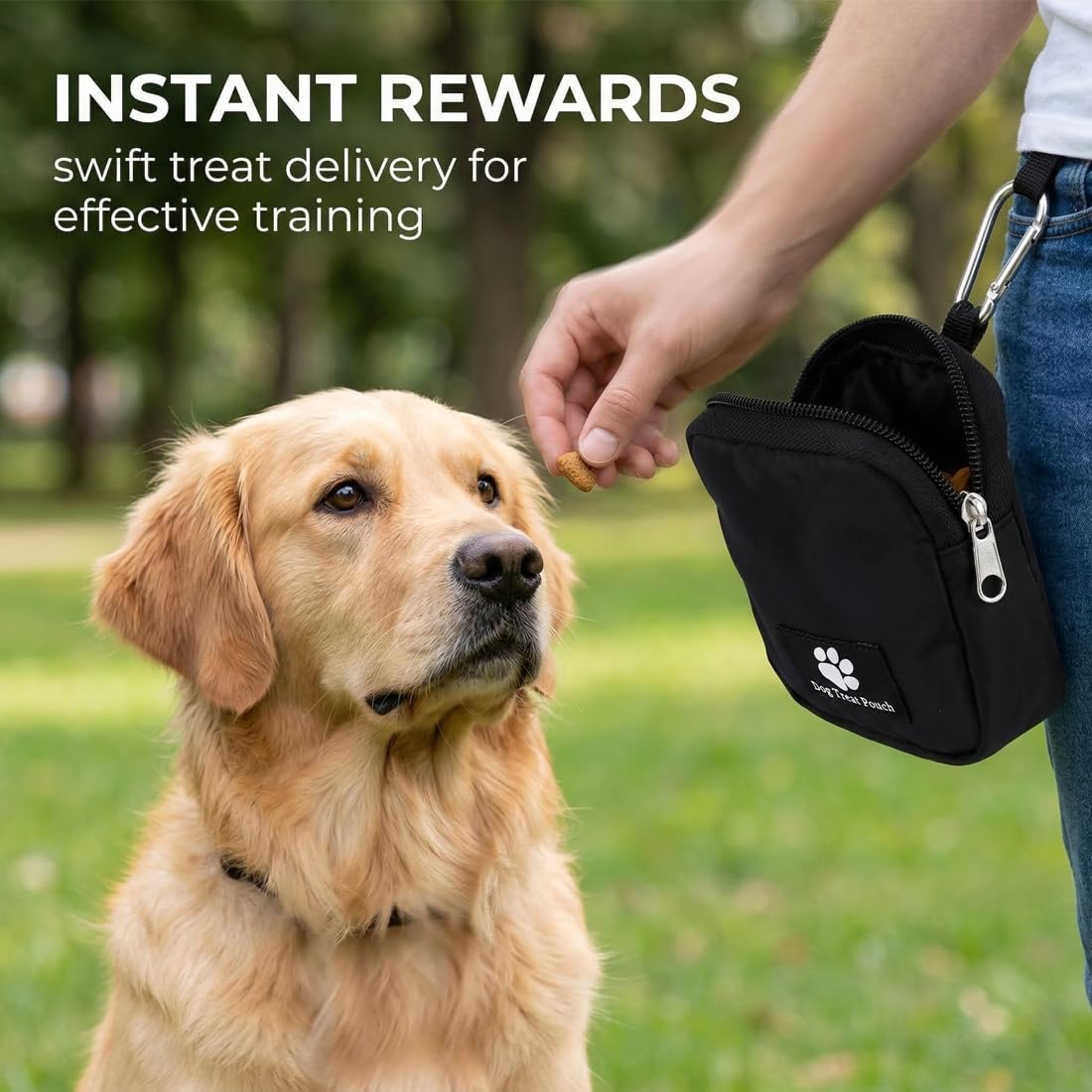 Borsa impermeabile per cani, borsa per cani per addestramento del cane, dispenser di sacchetti integrato, borsa a tracolla regolabile, Allenamento all'aperto (Blk)