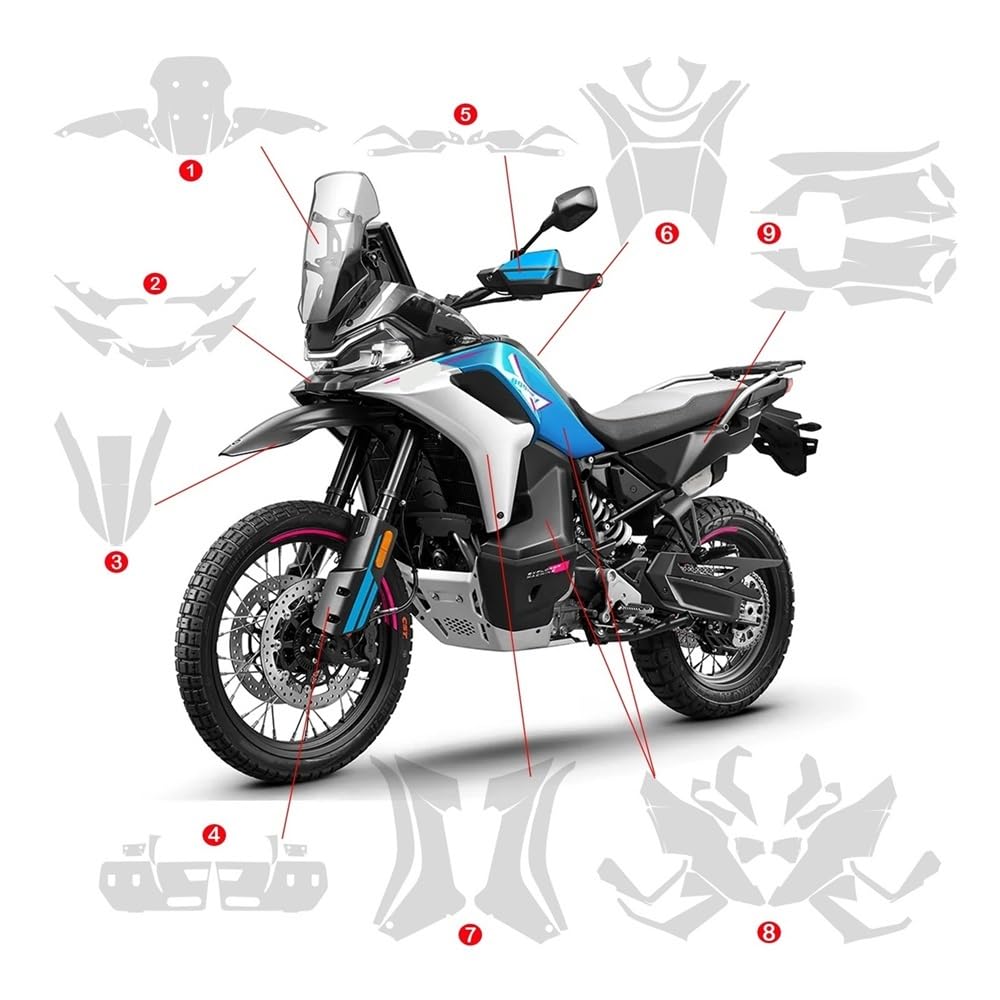 Paraserbatoio Tank Pad Pellicola Protettiva In TPU Moto Invisibile Per Set Di Protezione Della Vernice Per 800MTX Trasparenti Per Carenatura Carrozzeria