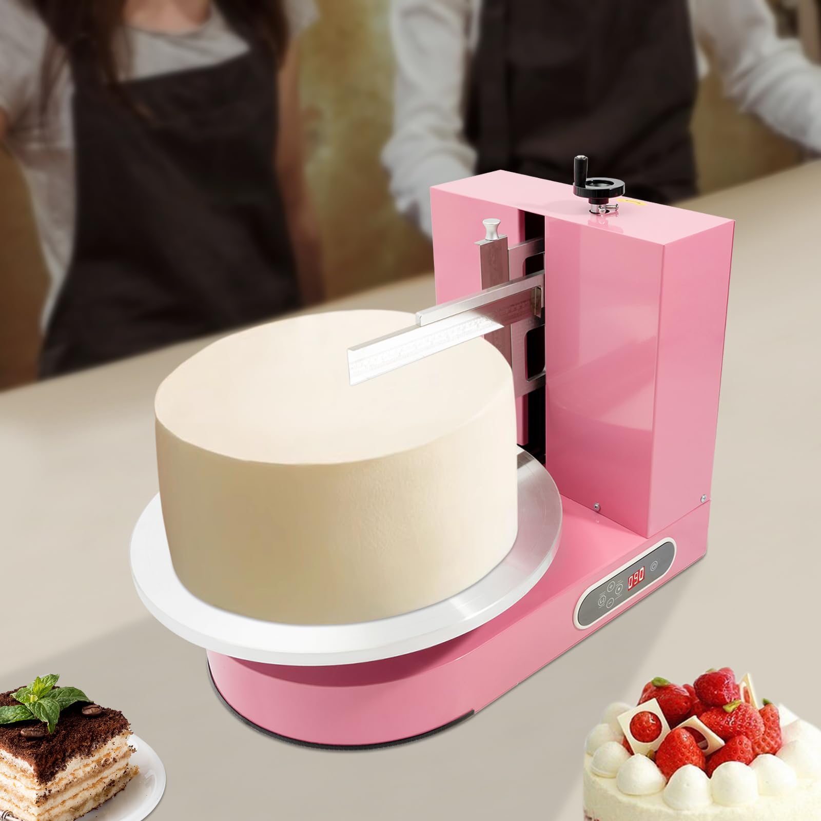 Máquina para Decorar y recubrir Pasteles, máquinas automáticas para glasear Pasteles, alisado y raspado de Cobertura, para pastelerías, Tiendas de postres, Tiendas de Alimentos, hogares, de