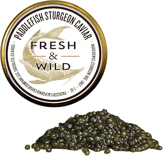 Fresh & Wild | American Paddlefish Caviar | 1 oz or 28 grams | Fresh complex flavor | Overnight delivery | Gourmet, Chef-Inspired Ingredients
