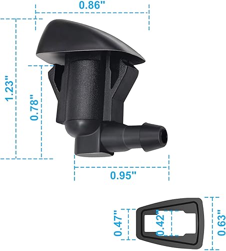 Miniatura 5 de 2 boquillas de pulverización para limpiaparabrisas compatibles con Chrysler 300 2005-2010, compatibles con Dodge Ram 1500 2009-2015 2500 3500