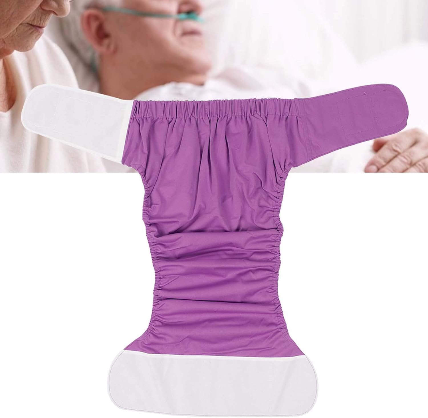 Couches en tissu réutilisables pour adultes, imperméables et lavables pour incontinence, pour femmes et hommes (violet)