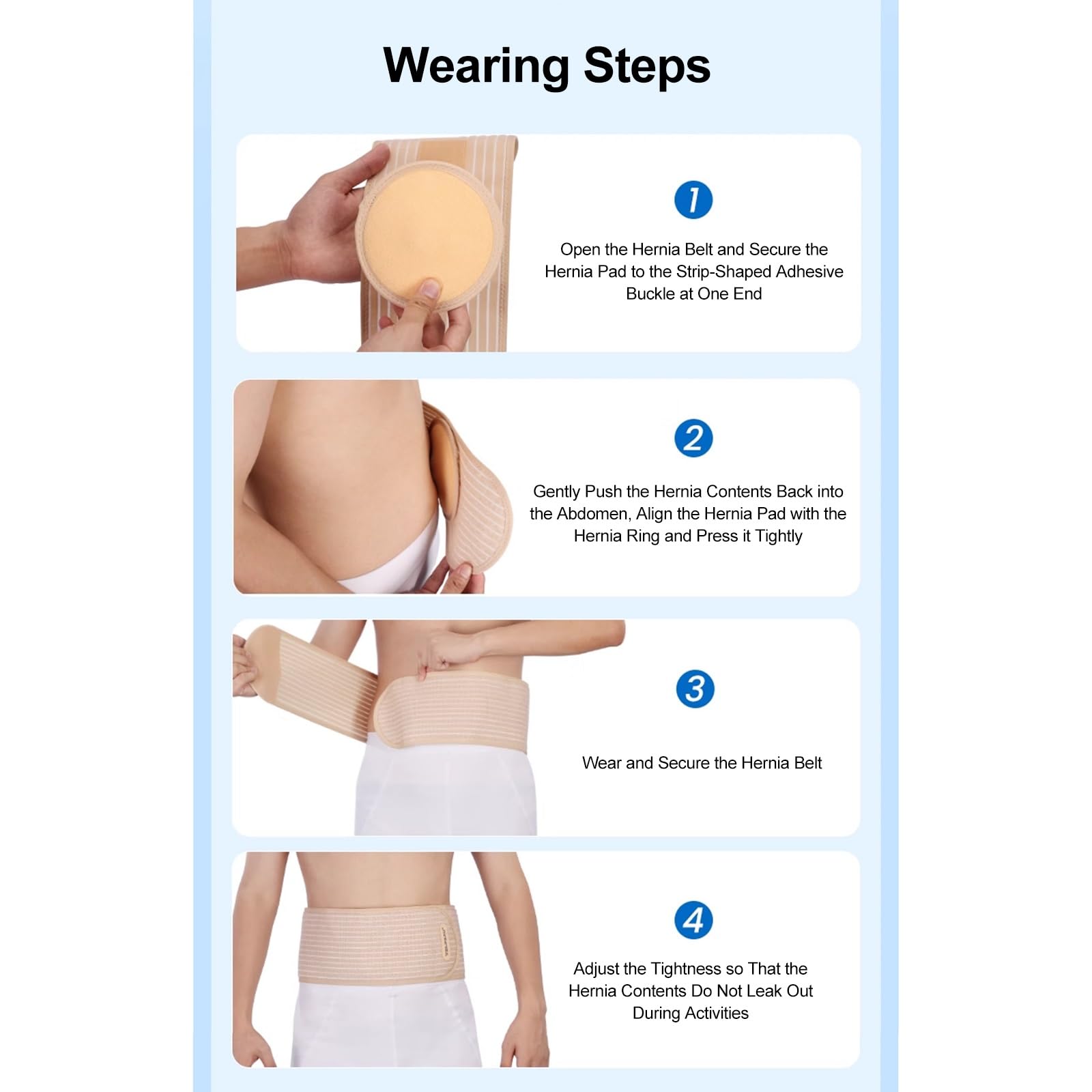 Fascia Ernia Ombelicale, Fascia Addominale Post Operatoria Contenitiva Unisex, Regolabile con Cuscinetti Rimovibili per Supporto Lombare e Pressione Addominale(Black,Small)