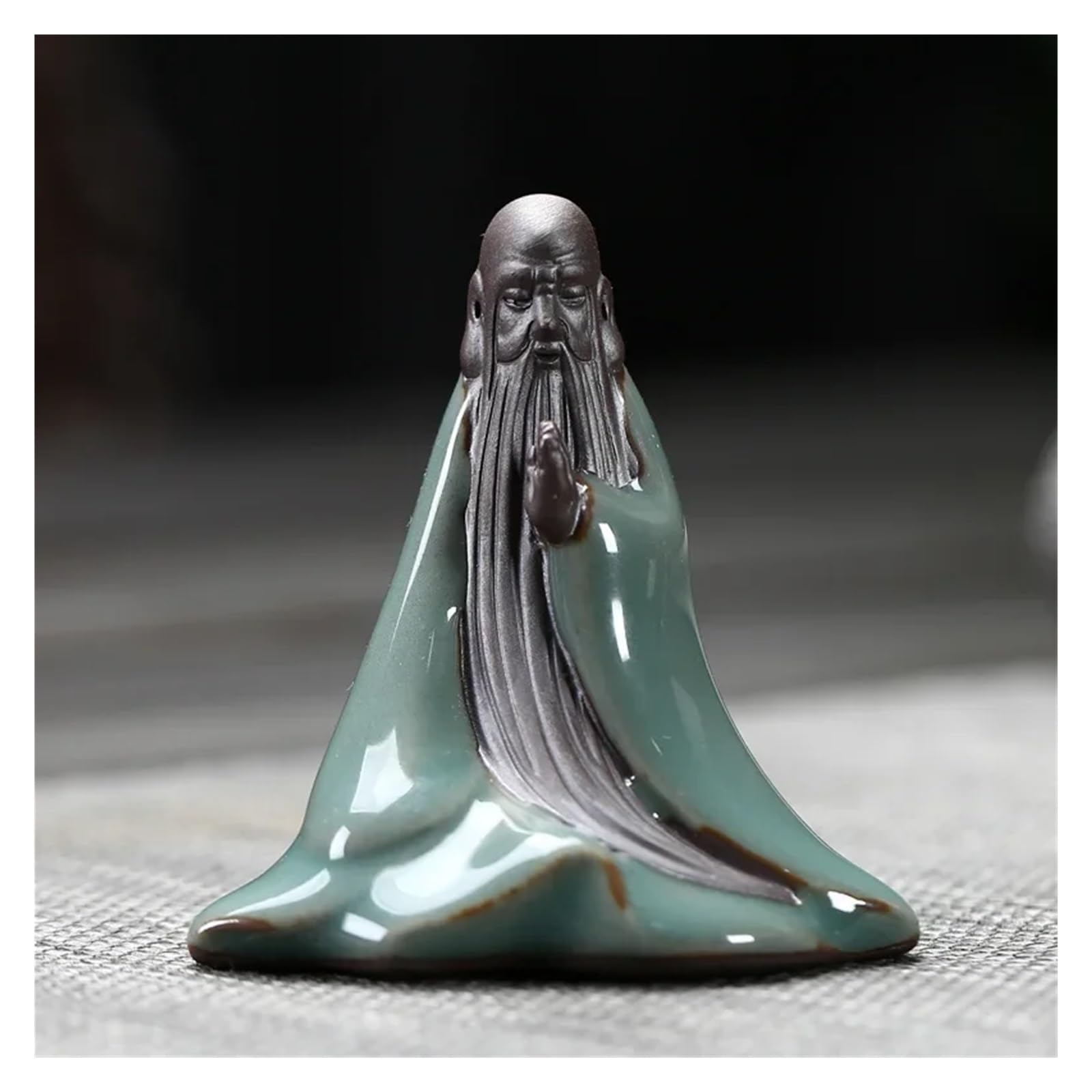ENGENDER Kung Fu Tea Pet Tea Pet Ceramic Ornaments Tray Accessories Mini Home Room Desk Fish Tank Decorative(06)