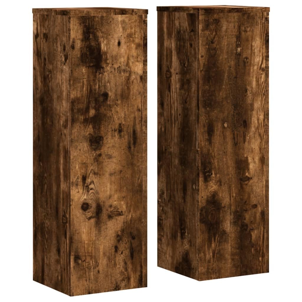 vidaXL Plant Stand 2pcs, Plant Pot Stand for Indoor Living Room, Plant Holder for Decorative, Flower Stand Flower Pot, Smoked Oak Engineered Wood