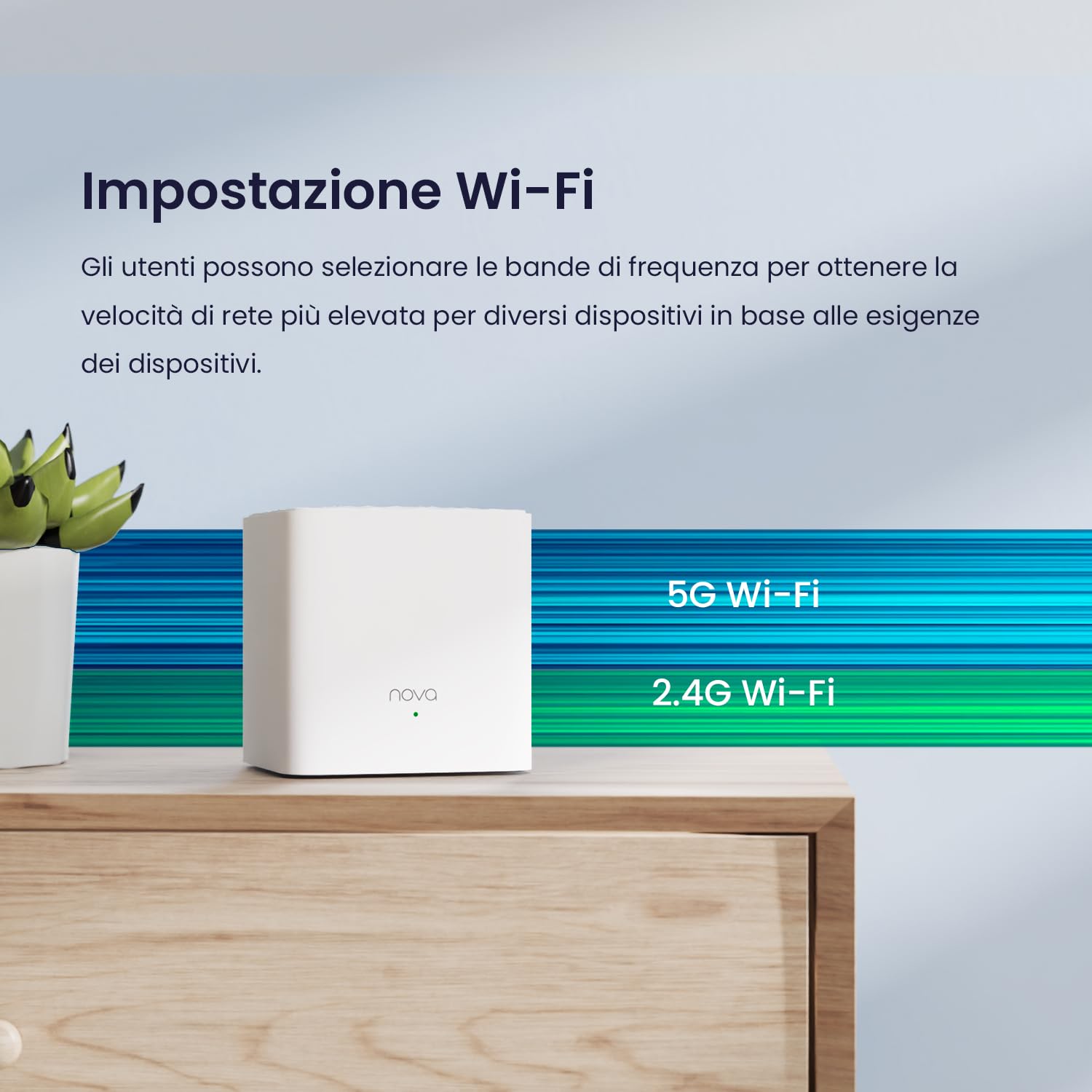 Tenda Nova MW3 WiFi Mesh, AC1200 Dual Band Con Copertura Fino a 200MQ, 2 Porte Fast Ethernet, Roaming Senza Interruzioni, Rete Ospite, Parental Control, Confezione da 2 Pezzi