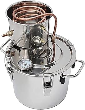 Stainless Steel Water Distiller, Copper Still Still Kit, Boiler Copper Tube Home Brewing Kit for DIY,12L/3GAL [Energy Class A]