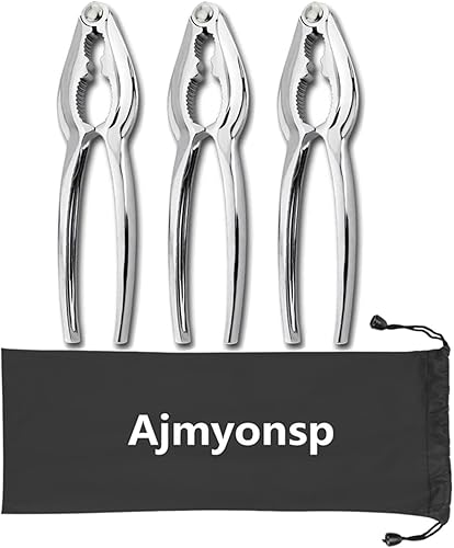 Juego de 3 galletas de cangrejo y mariscos de acero inoxidable de 3.3 onzas para patas de langosta, mariscos, cáscaras de cangrejo y nueces