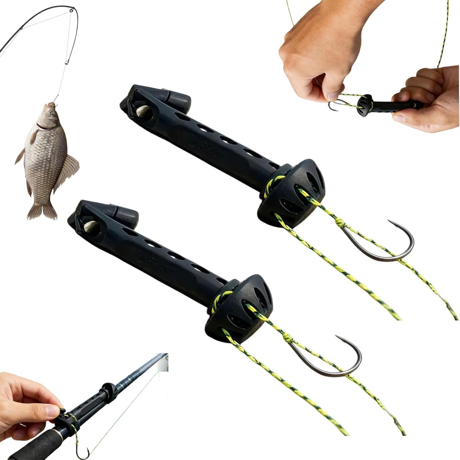 Fly Fishing Magnetic Fly Threader (the hook is not included),Universal Knot Helper Knot Assist for Threading Hooks,Compact & Lightweight (2 Pcs)