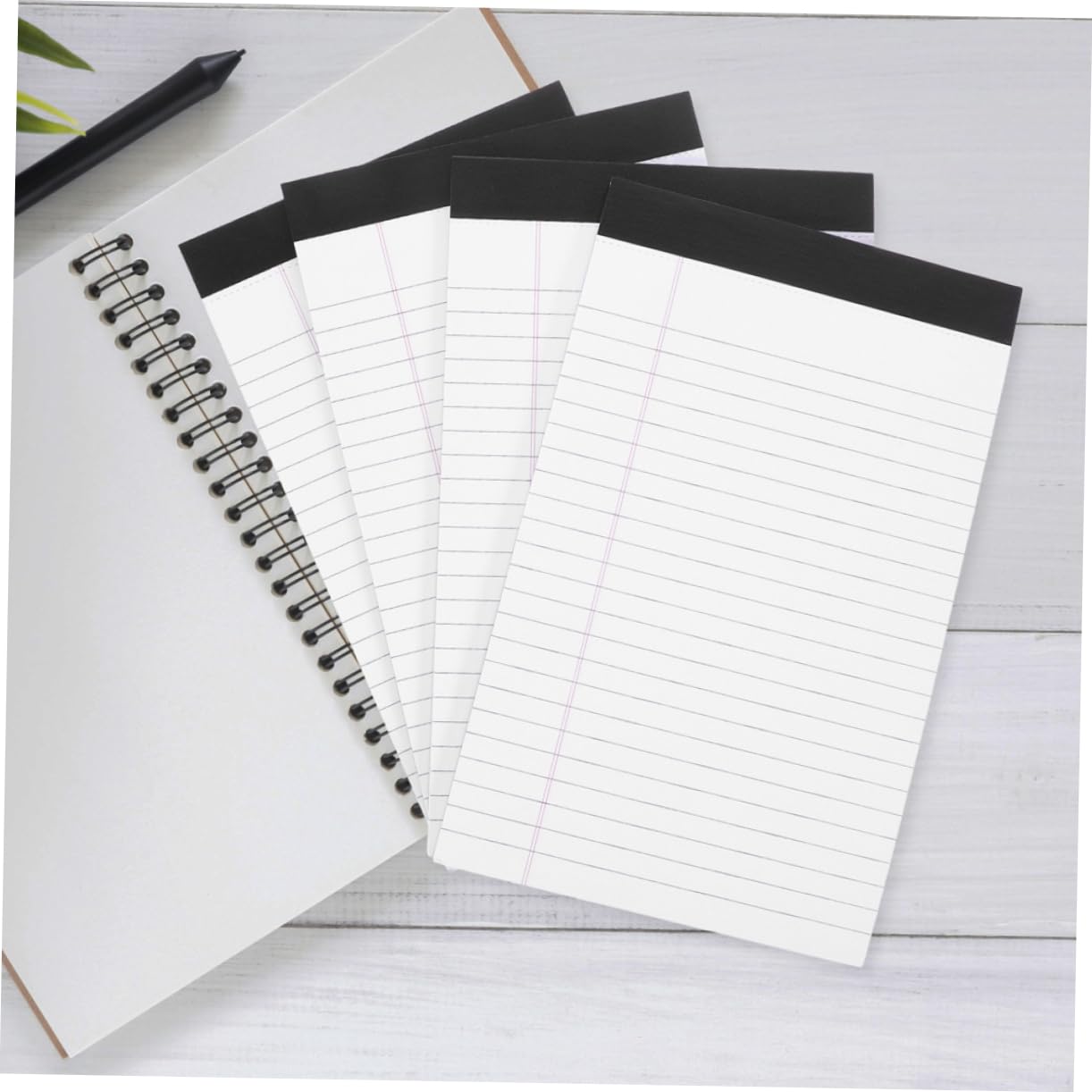 A5 Notizblock Liniert zum Abreißen 8 Stück Papier Weiß für Büro und Verwaltung Schlichte Optik Mehrzweck