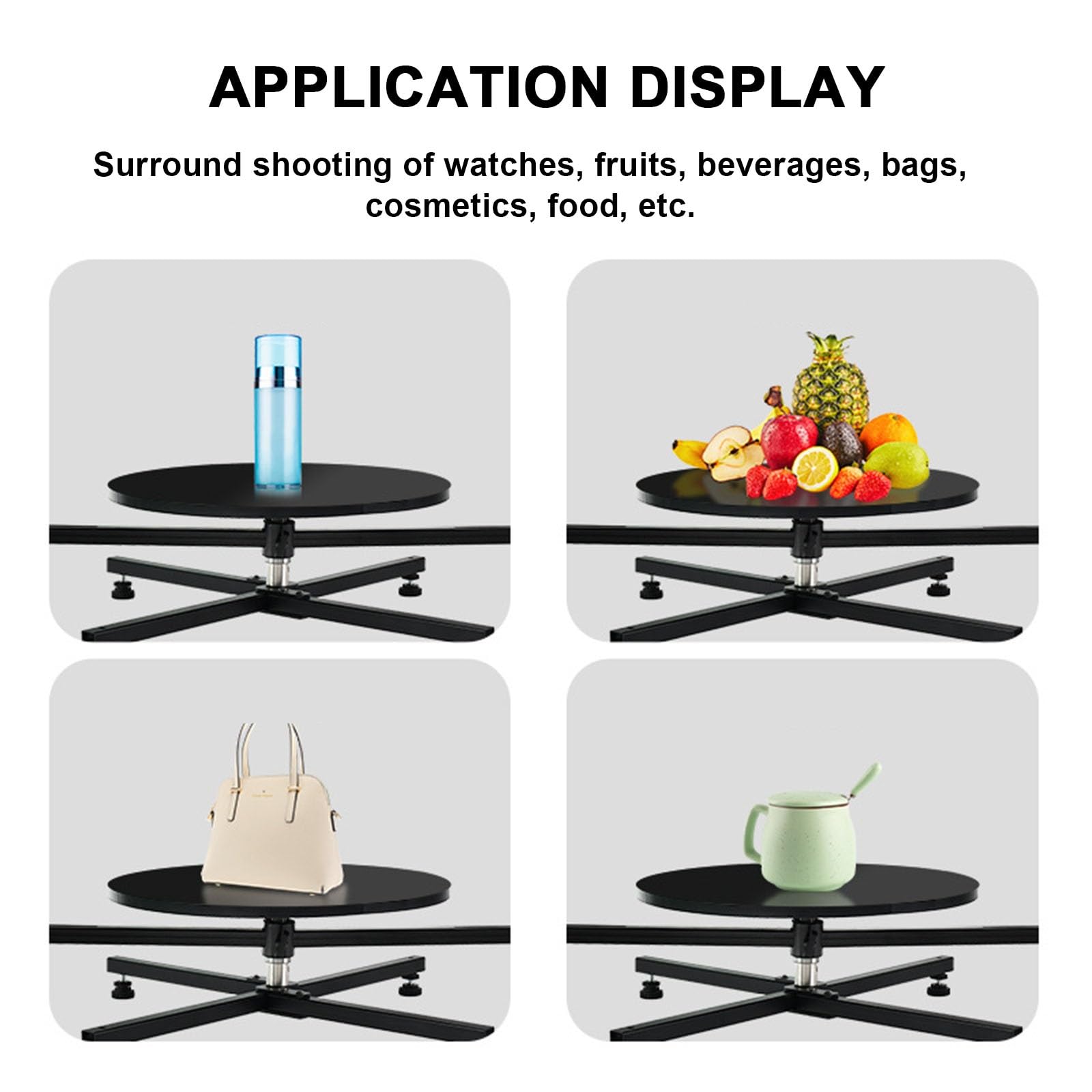 Plataforma giratoria para cámara, plataforma giratoria de aluminio para uso comercial, ideal para fotografía de alimentos y fotografía de productos