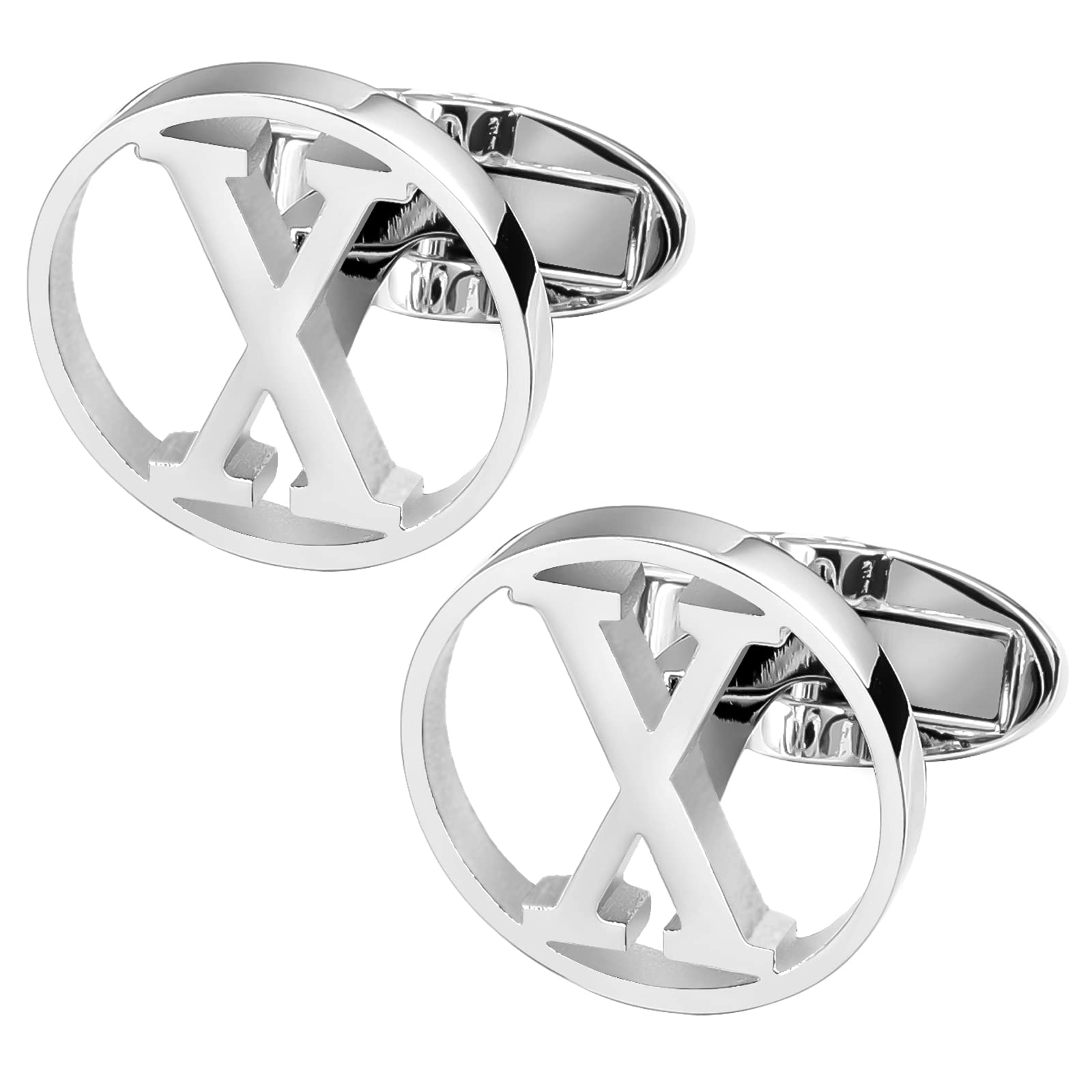 GWD Cufflinks for Men Classic Tuxedo Shirt Wedding Cuff Links Personalized Initials A-Z Gift