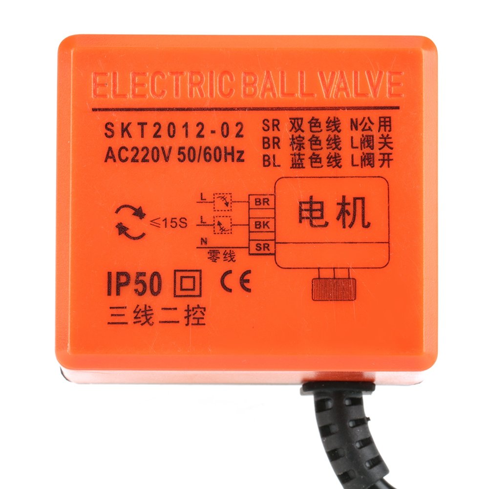 Elektryczny zawór kulowy z napędem elektrycznym, AC 220 V G3/4" DN20 2-drożny mosiężny zawór kulowy z napędem silnikowym do klimatyzatora