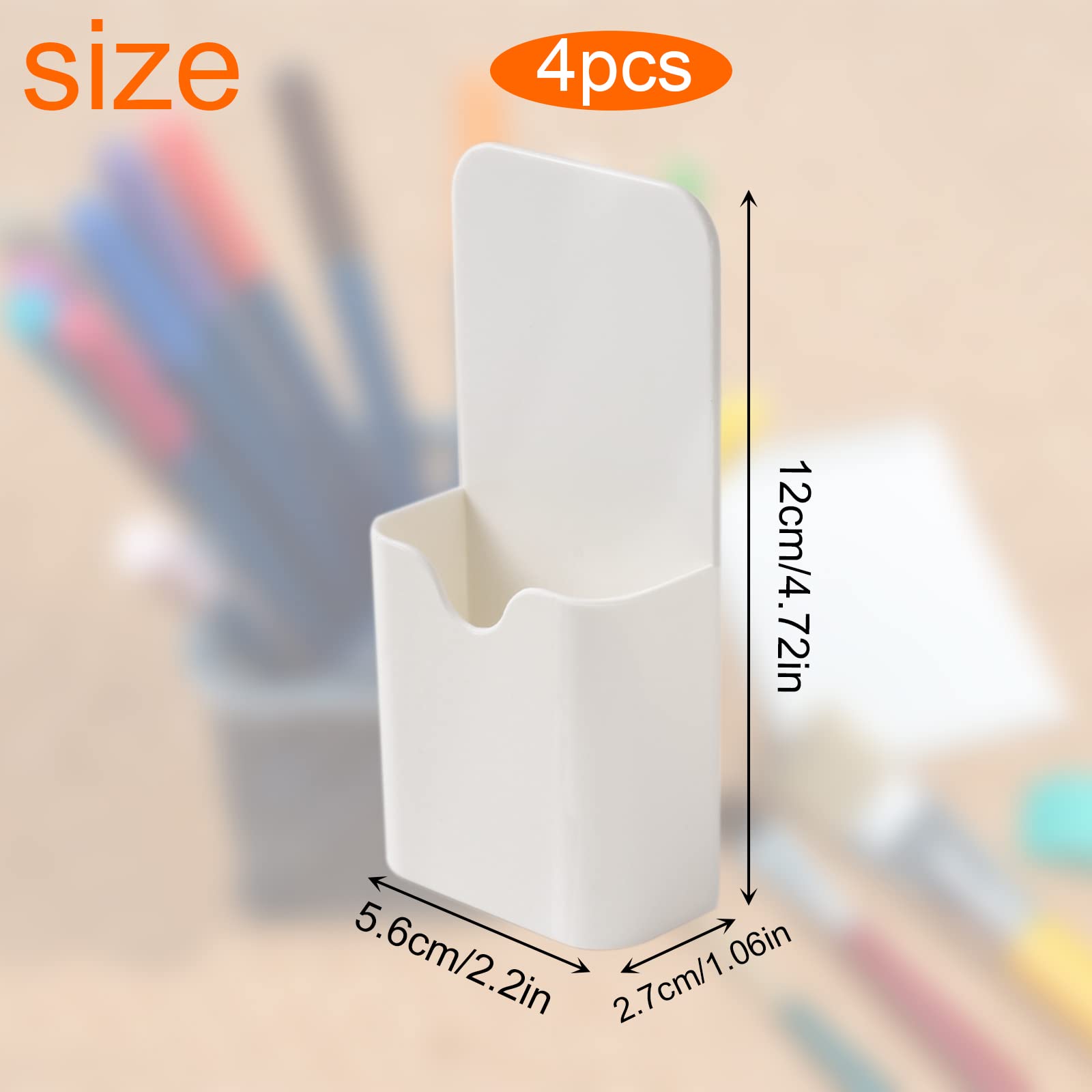4PCS Boîte De Rangement Magnétique Pour Crayons Et Marqueurs - Support Réfrigérateur Et Bureau