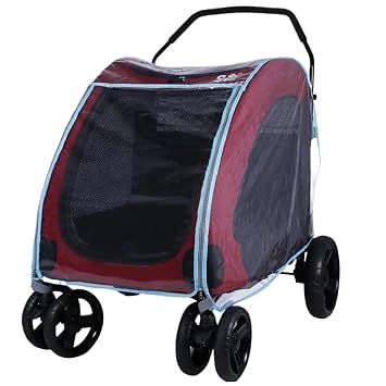 Dog Stroller Rain Cover Large Size Zipper Closure Cat Stroller Rain Cover Waterproof Transparent PVC Pet, Pet Supplies
