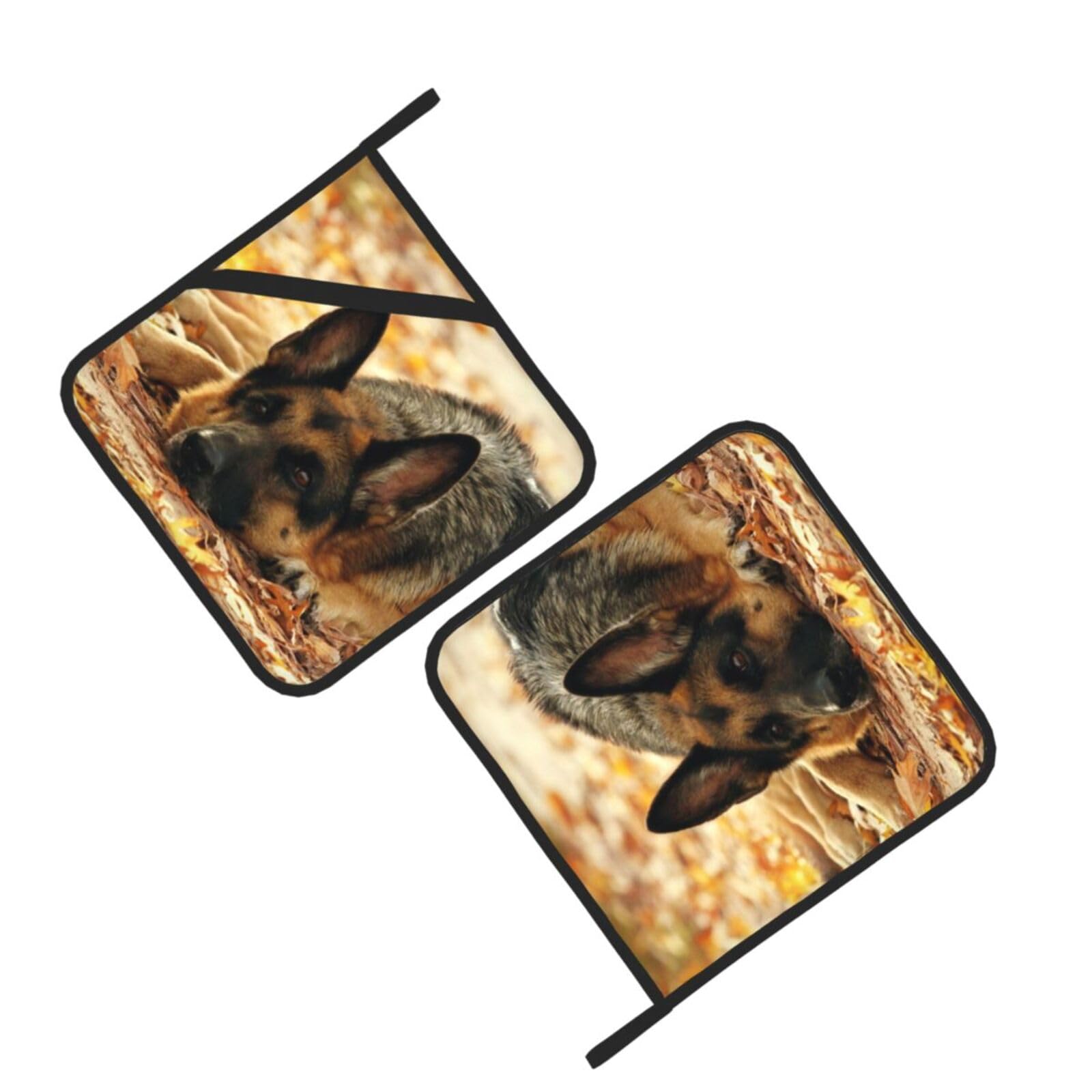 German Shepherd Dog Printed Oven Pot Holders Set of 2 Pcs Heat Resistant Kitchen Microwave Potholders for Cooking Baking Grilling