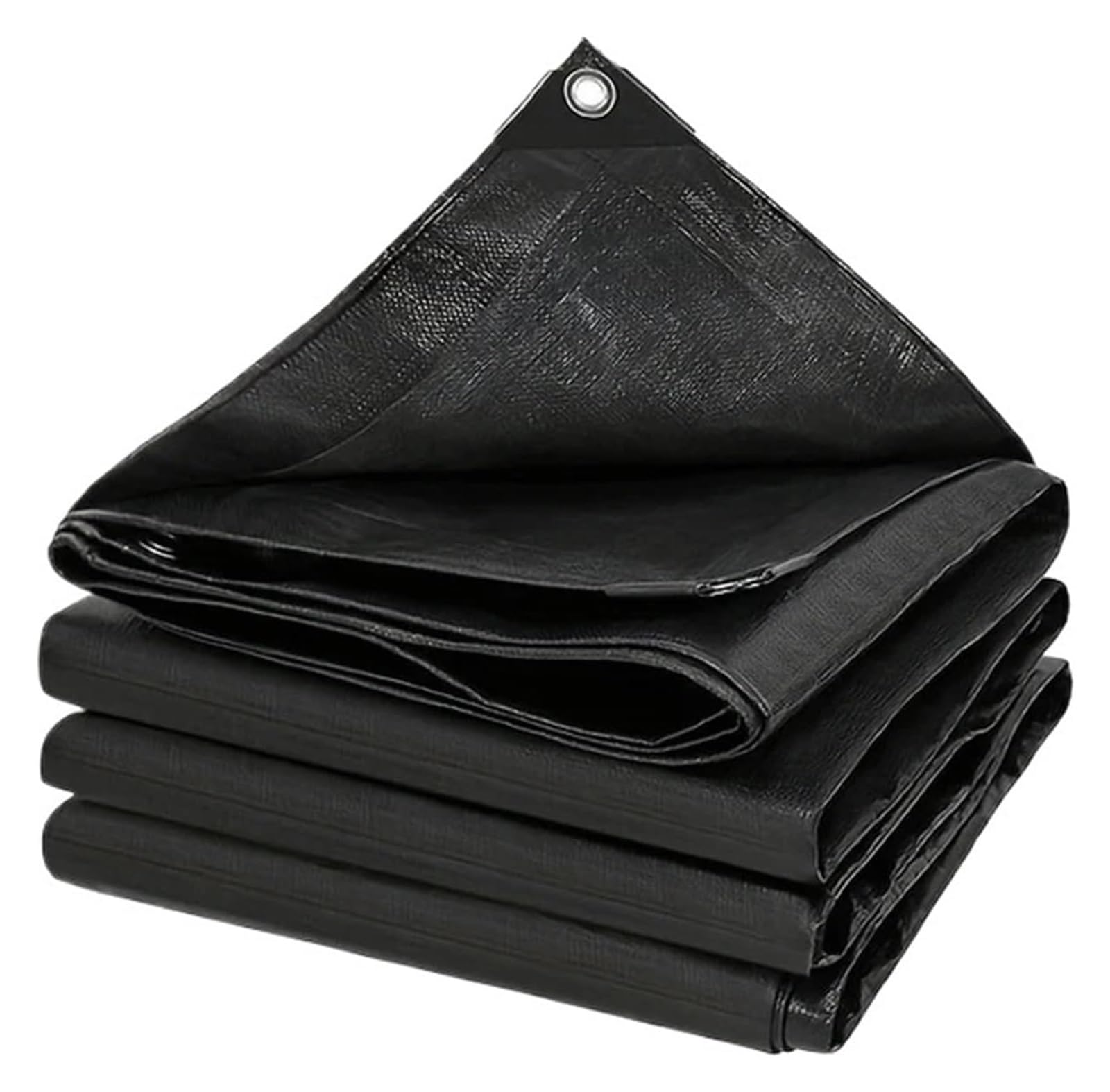 Tarpaulin Waterproof Heavy Duty, Black Waterproof Heavy Duty Tarpaulin Outdoor Cover Camping Garden Boat RV Multiple Sizes(2x2 m)