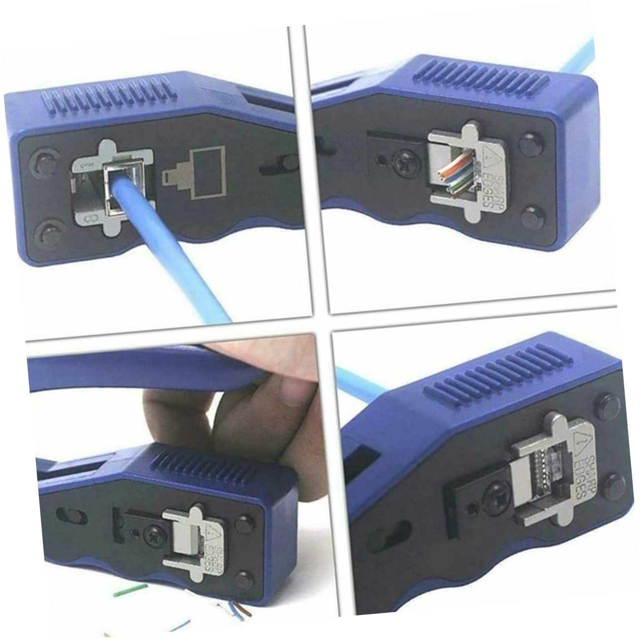 SHINEOFI Pinza per Crimpare e Spellacavi Elettrici Crimpatrice per Connettori di Rete Tronchesi Elettriche Spellafili Utensili per Elettricisti