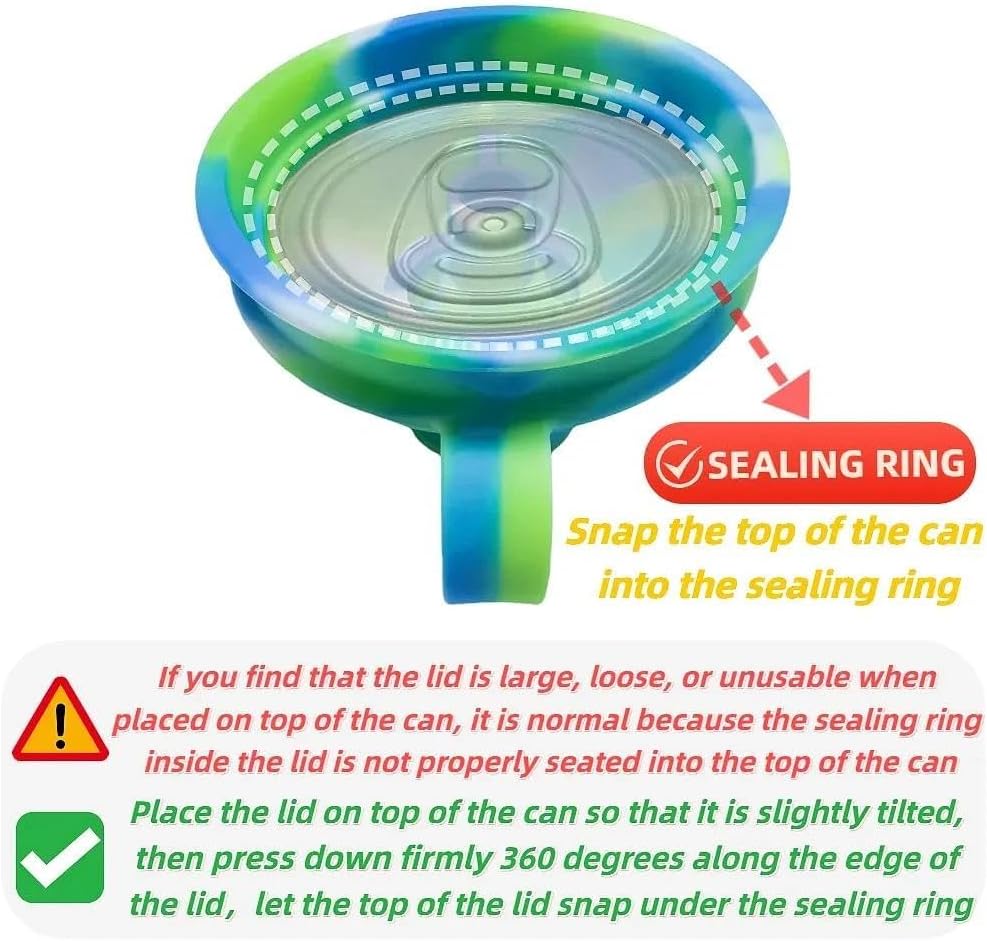 8 Pack Soda Can Lids with Straw,Silicone Soda Can Covers,Pop Can Cover,BPA-Free,Reusable Can Covers for soda,Coke,Beer,Juice,Beverage,Fits Standard Cans - Image 4