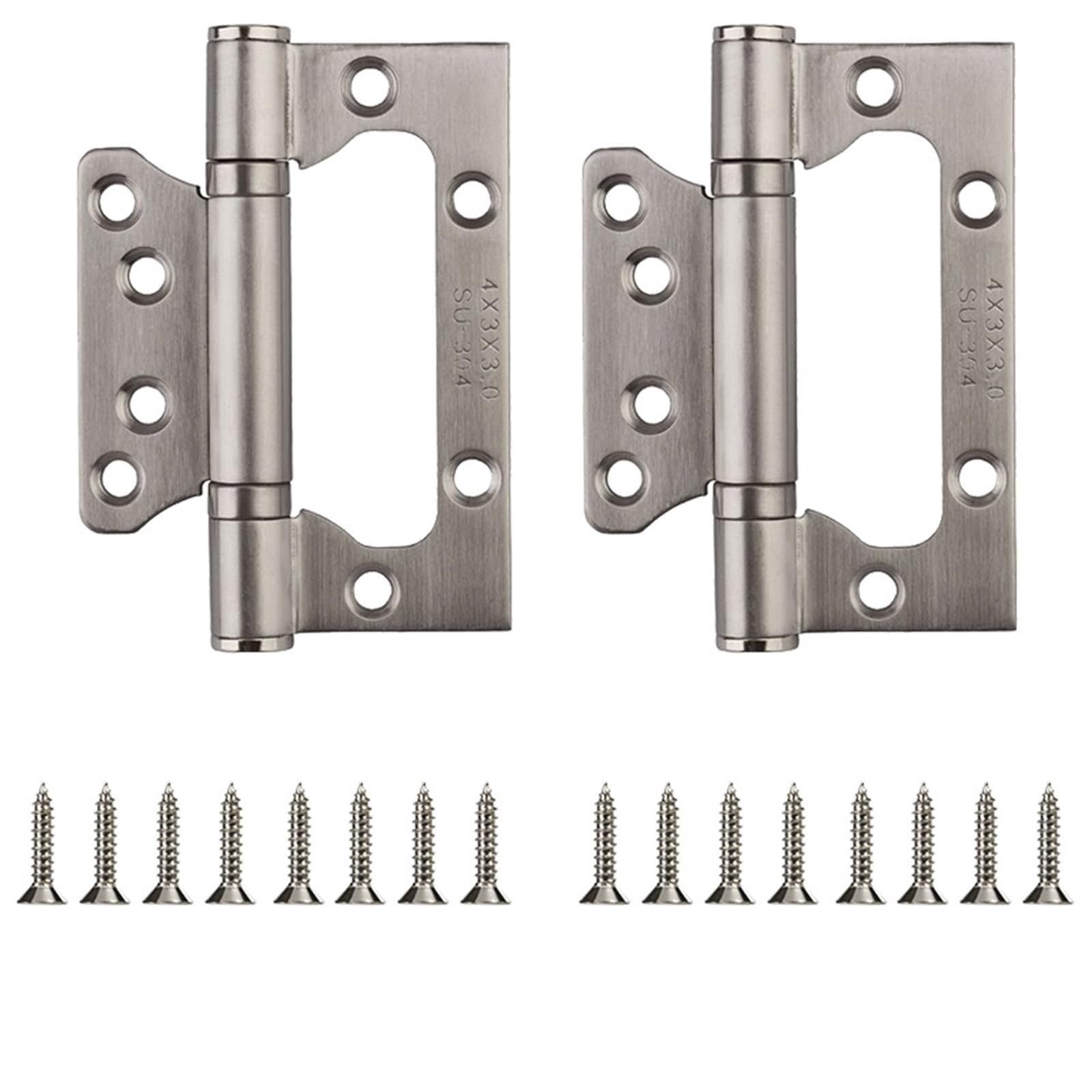Wsqhao Silver 2Pcs Stainless Steel 4Inch Heavy Duty House Door Hinge Open 270 Degree With Screws For Door(Silver)