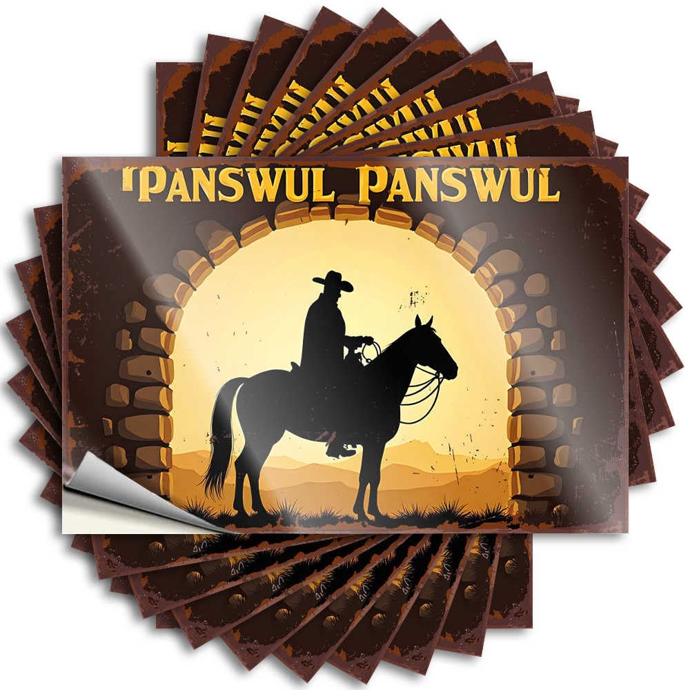 Men, Saying Thankful Cover Riding Into The Sunset: A Western Silhouette Adventure | Badass Waterproof Vinyl Stickers(8X12CM)