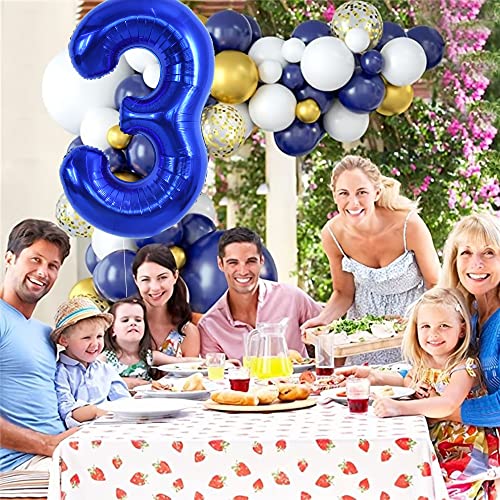 Image of TONIFUL 40 Inch Navy Blue Number 3 Balloons Large Foil 3rd Birthday Decor | Deep Blue 3 Balloon Number Three for 3rd 13th 23rd 30th 33rd Birthday 3 Year Anniversary, Blue Decorations for Men Boys