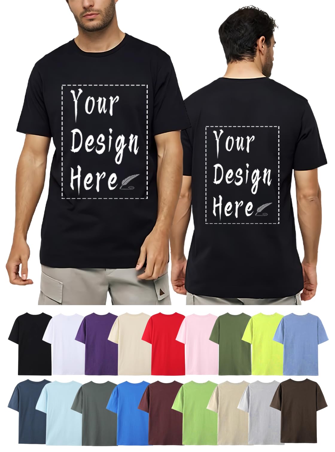 Customized Zone Custom Unisex T-Shirt for Men and Women Add Poto Text Front a...