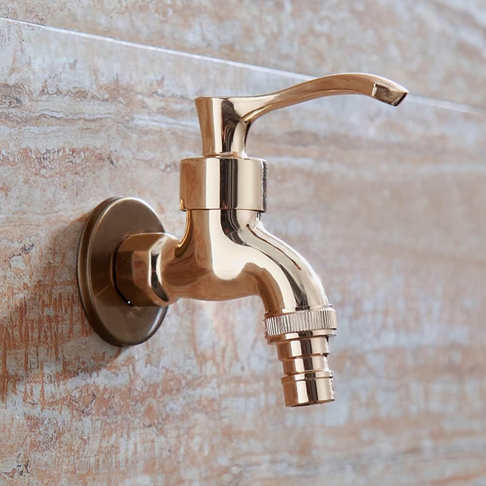 Wall Mount Tap Bibcock Antique Carved Zinc Alloy Retro Decorative Garden Faucet Single Hole Washing Machine Mop WC Outdoor Taps