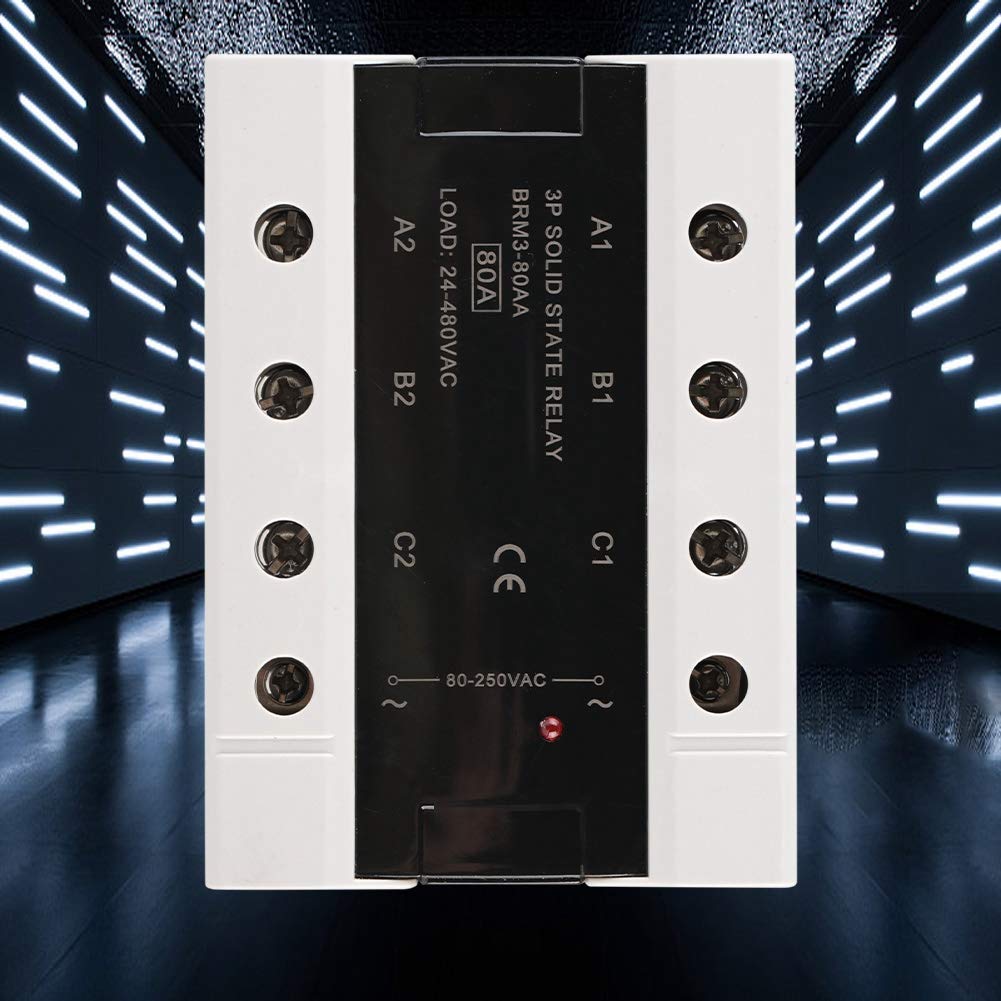 Relè A Stato Solido 80 A/120 A 24 A 480 V CA, Tensione di Isolamento ≥ 2500 V CA, Uscita Sfasata A Tiristore per Controllo CA (BRM3-80AA)