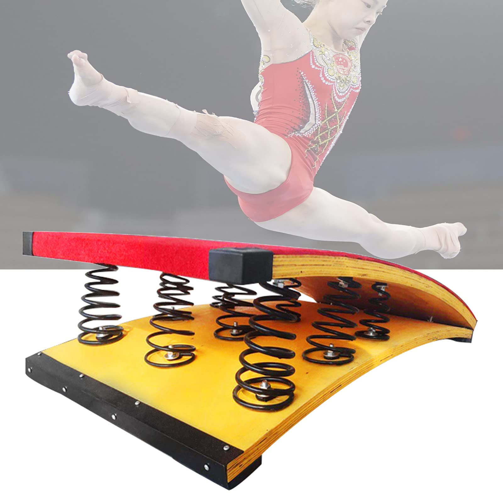 DOZPAL Gymnastics Springboard Thickened Hardwood, 9 Springs Inside Spring Board Sport Equipment for Aldults Teens - School, Track and Field,9springs