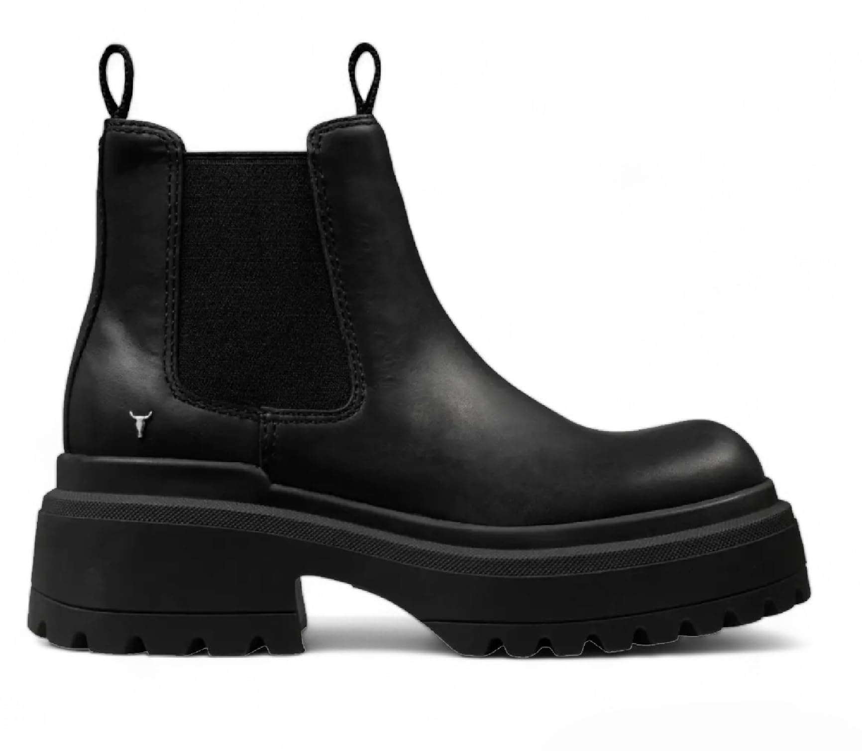 Windsor Smith Donna Nero Chunky Pelle Piattaforma Chelsea Boots - Dopamina