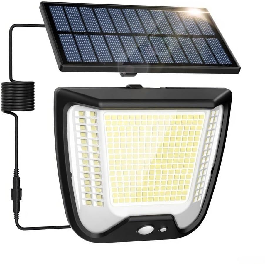 spqment Solarlampen für Außen mit Bewegungsmelder 288 LED - 3 Modi Solar Aussenleuchte IP65 Wetterfest Aussenlampe Außenleuchte mit Sensor
