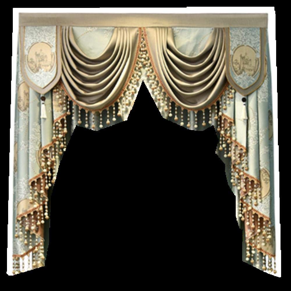 SSXCO European American jacquard curtain for living room bedroom villa high-end artificial silk French pelmet valance curtains,Valance,W200xL260cm 1pc
