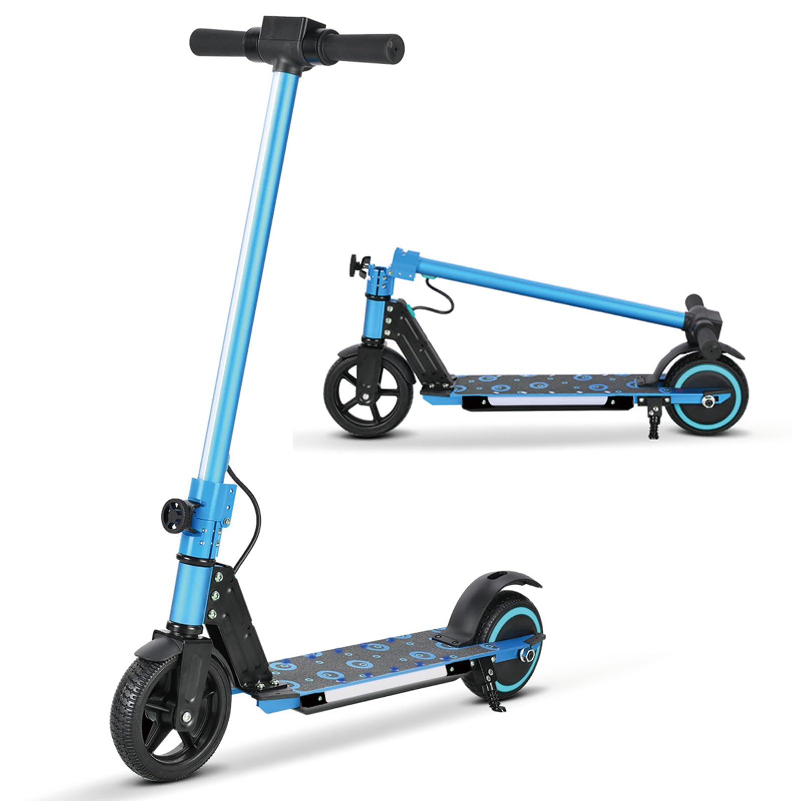 BeauentyElectric Scooter with Dual Brake System, Portable Foldable Electric Scooter with Display and Light, Lightweight and Easy to Carry, Max 12 km/h Speed, Max 14 km Travel Distance