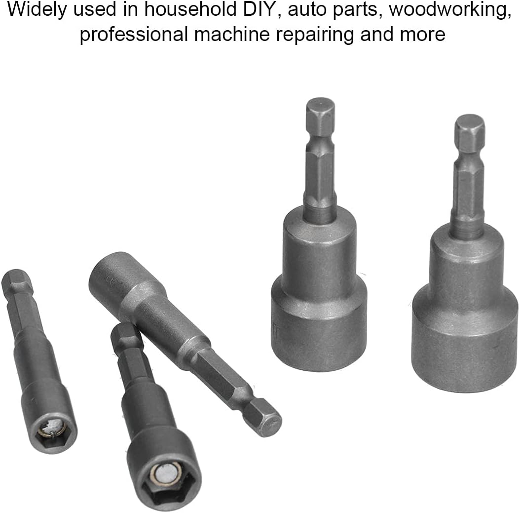 KANASI Nut Driver Drill Bit Set, 10Pcs Hex Drive Socket Kit with Strong Magnetism for Power Drills in DIY Auto Repair and Professional Use