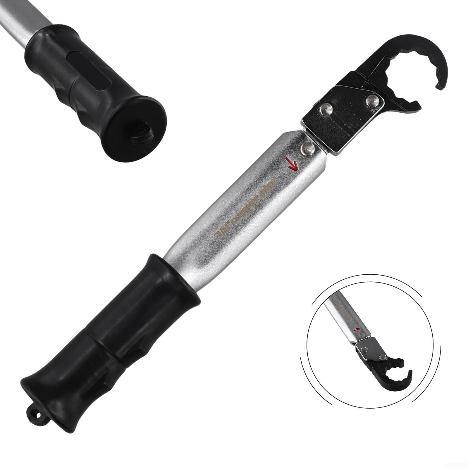 Clé dynamométrique à cliquet de 17 mm en alliage d'acier nickelé et chrome à extrémité ouverte pour un entretien précis de voiture et de climatiseur (22 mm)