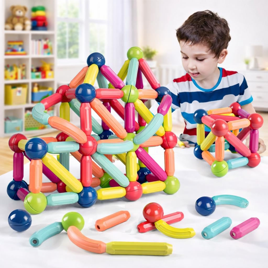 Toy Imagine Magnetic Building Blocks for Kids | Construction STEM Building Toys for Kids 2–5 Years | Safe Magnetic Blocks for Toddlers, Boys & Girls | Educational Blocks & Magnet Toys (36pcs)-image-2