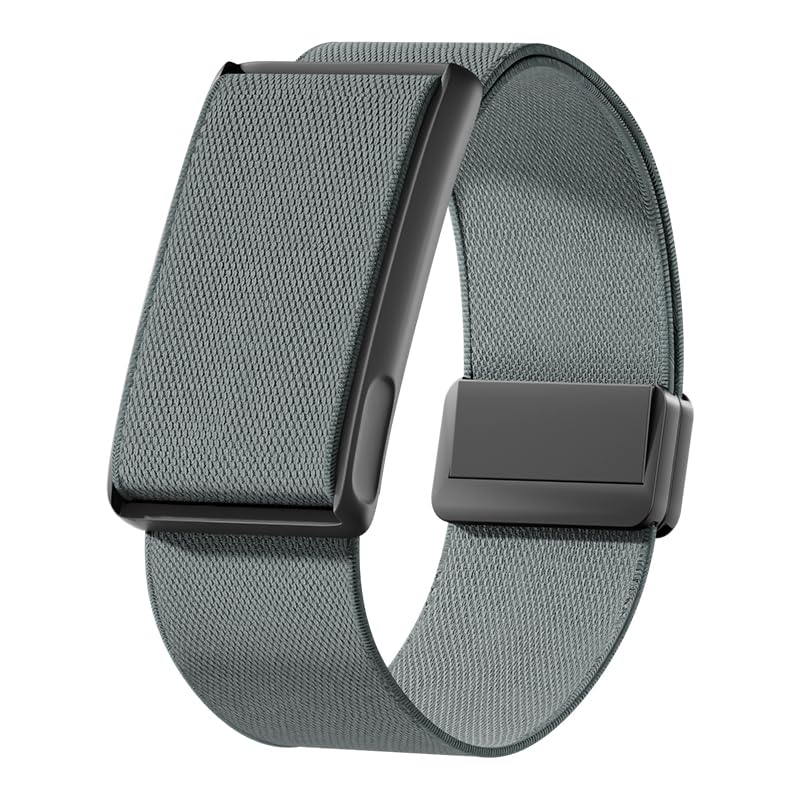VeveXiao Stretchy Nylon Loop Strap Compatible With Amazfit Helio Strap, Breathable Sports Strap Sweat Absorption Band with Metal Frame Connector for Men Women-No Tracker (haze blue)