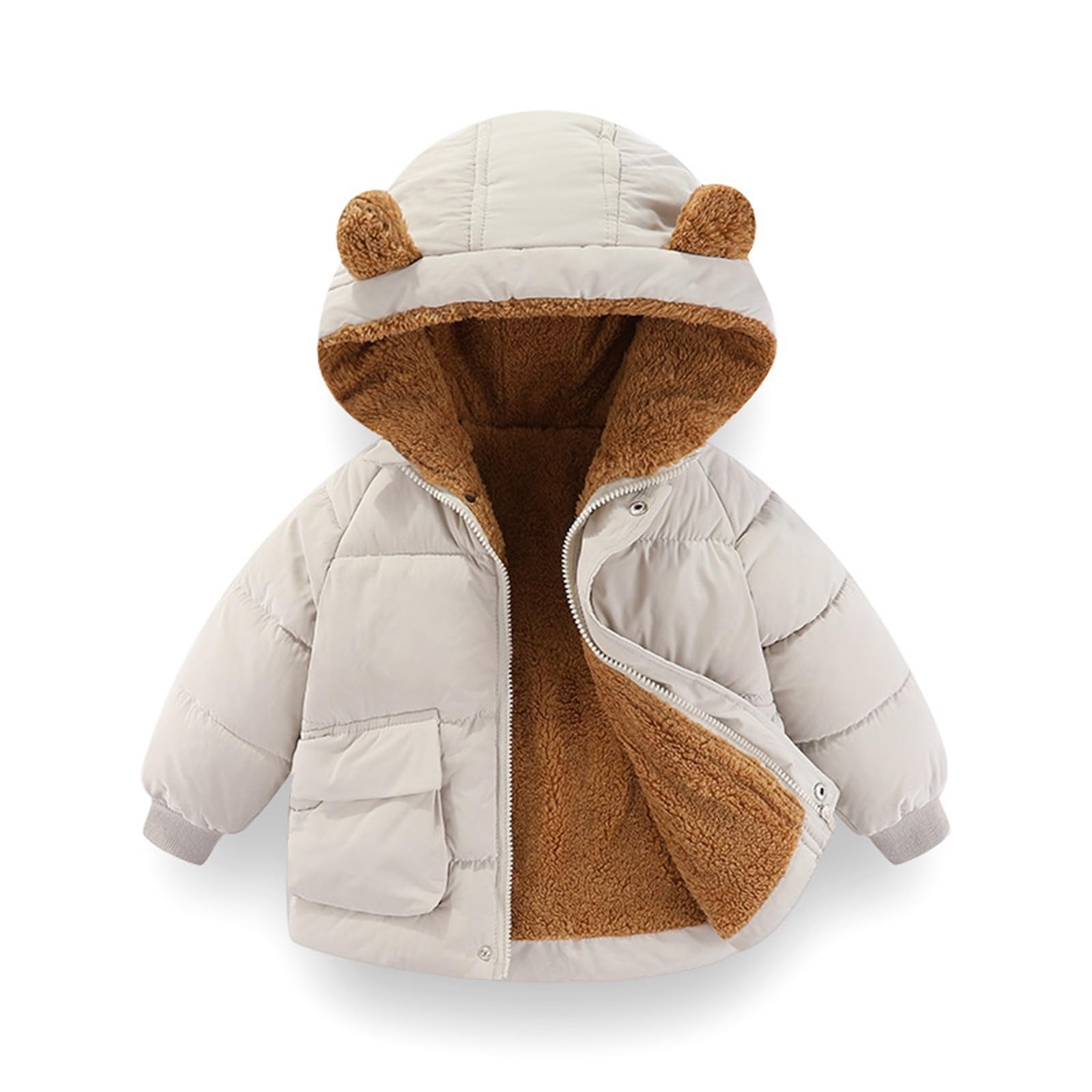 Generisch Jack d'extérieur nourrisson bébé garçon fille hiver oreilles avec manteau veste épaisse vêtements d'extérieur chauds vêtements vêtements tenues enfants 128 garçons